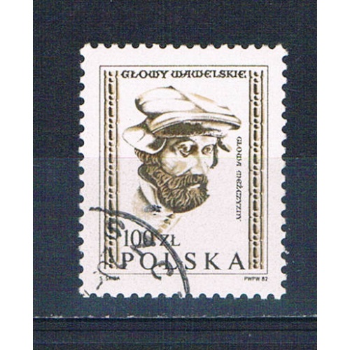 Poland 2537 Used Man Carved Head 1982 (P0322)+