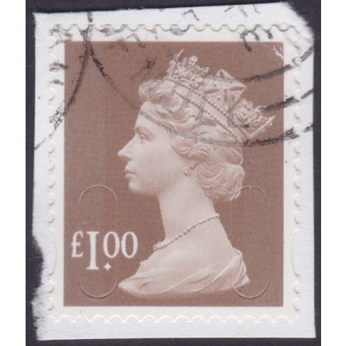 GB 2014 Machin £1.00 M14L Sc#MH427 USED ON PIECE @Q516