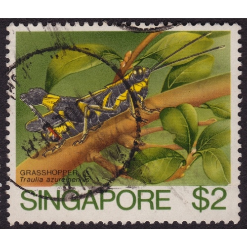 SINGAPORE 1985 Insects $2 Grasshopper Sc#462 USED @RM552