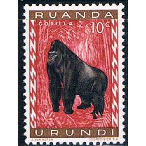 Ruanda Urundi 137 Unused Mountain Gorilla 1959 (R0244)+