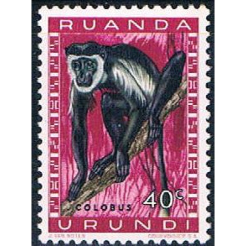 Ruanda Urundi 139 Unused Monkey 1959 (R0245)+