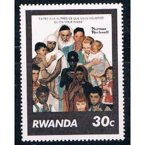 Rwanda 1028 Unused Saturday Evening Post Norman Rockwell (R0362)+