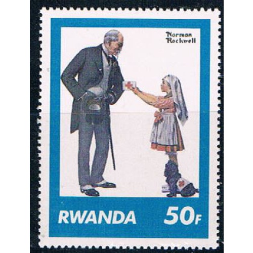 Rwanda 1029 Unused Saturday Evening Post Norman Rockwell (R0363)