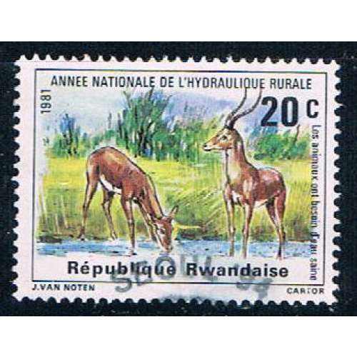 Rwanda 1068 Used Deer (R0360)+