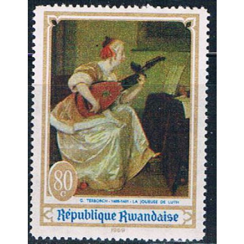 Rwanda 284 Unused Painting Lute Player (R0333)+