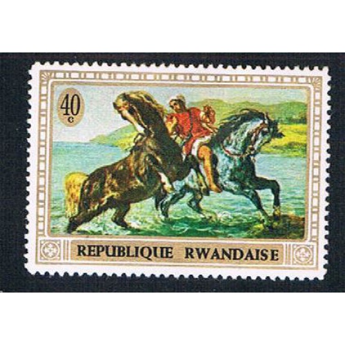 Rwanda 327 MLH Painting Horses 1970 (BP2834)
