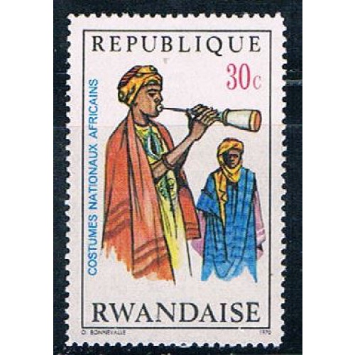 Rwanda 344 Unused Musician with flute (R0378)+
