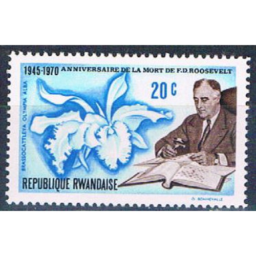 Rwanda 381 Unused FDR Orchid (R0385)+