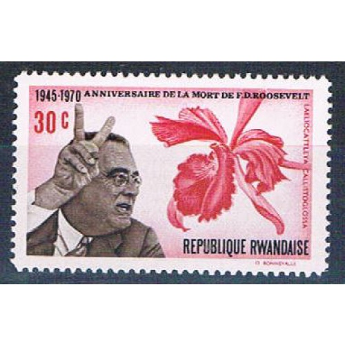 Rwanda 382 Unused FDR Orchid (R0398)+
