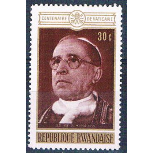 Rwanda 392 Unused Pope Pius XII 1970 (R0420)+