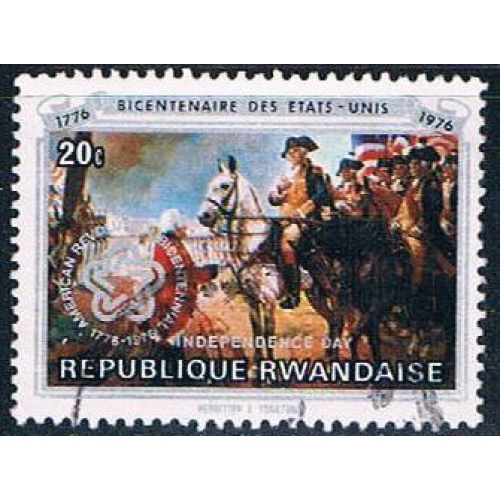 Rwanda 722 Used Painting Surrender at Yorktown (R0337)+