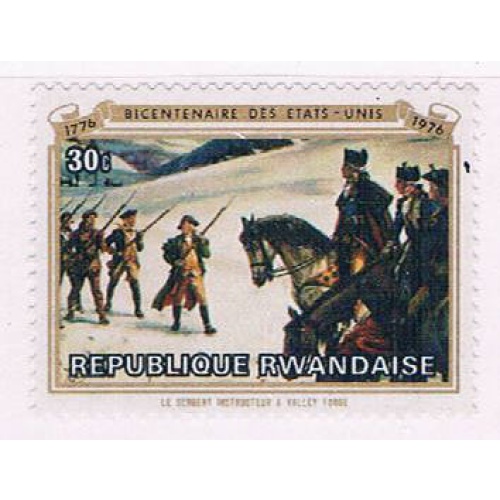 Rwanda 723 Unused Instruction at Valley Forge painting 1976 (R0564)