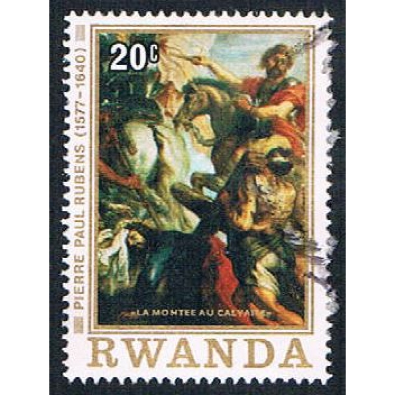 Rwanda 819 Used Painting Road to Calvery 1977 (BP2971)