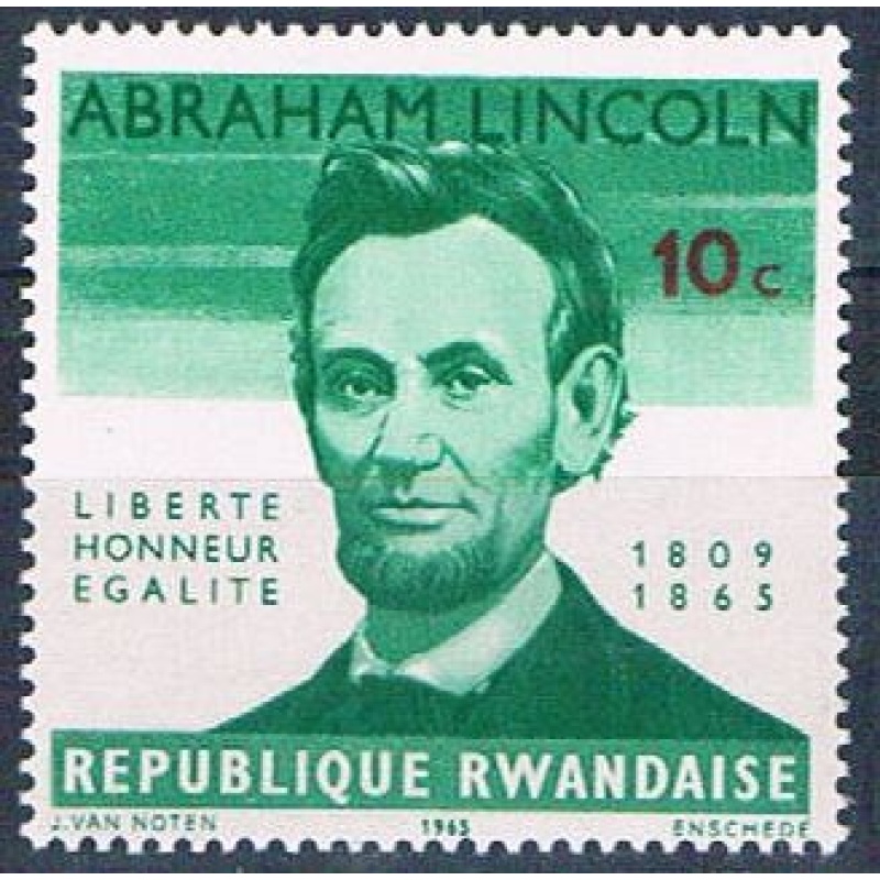Rwanda 92 Unused Abraham Lincoln 1965 (R0404)+