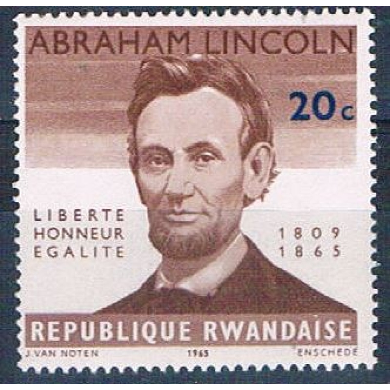 Rwanda 93 Unused Abraham Lincoln 1965 (R0405)+