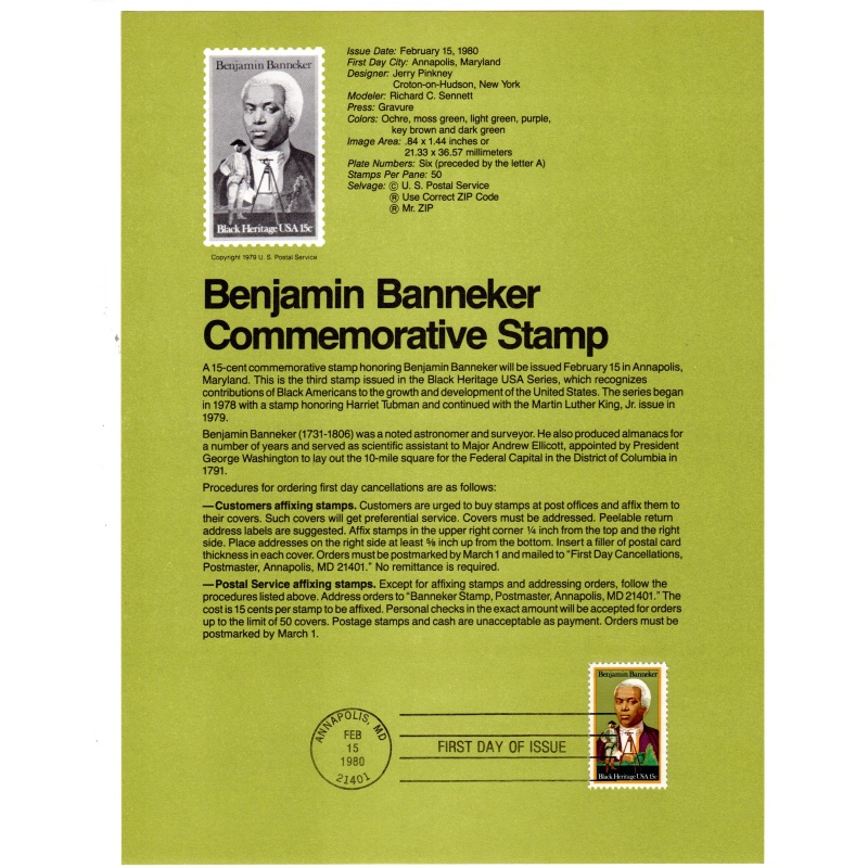 USA, Scott # SP482.   SC # 1804, FDC. Souvenir Page.   Lot 220314