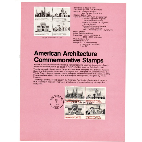 USA, Scott # SP497.   SC # 1841a, FDC. Souvenir Page.   Lot 220314