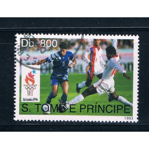 Saint Thomas and Prince Is 1144 Used Soccer Worldcup 1994 CV 3.00 (GI0446)+