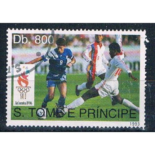 Saint Thomas and Prince Islands 1155 Used Soccer ul 1993 (S1199)+