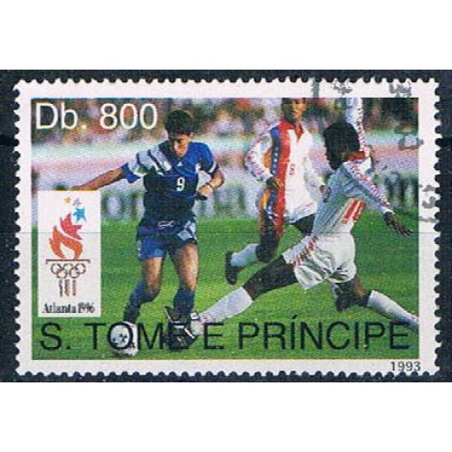 Saint Thomas and Prince Islands 1155 Used Soccer ur 1993 (S1201)+