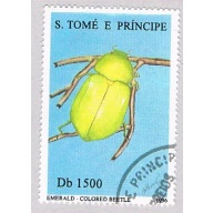 Saint Thomas and Prince Is 1287b Used Emerald beetle CV 4.00 (BP20810)