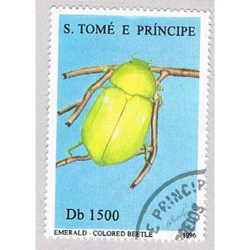 Saint Thomas and Prince Is 1287b Used Emerald beetle CV 4.00 (BP20810)