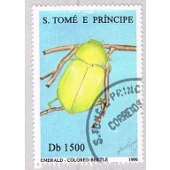 Saint Thomas and Prince Is 1287b Used Emerald beetle CV 4.00 (BP2089)