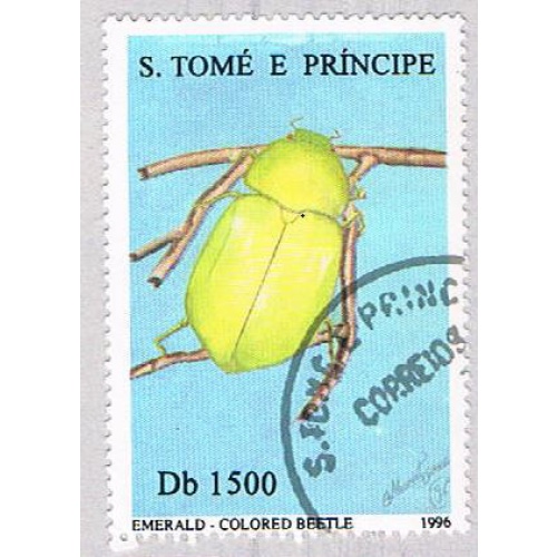 Saint Thomas and Prince Is 1287b Used Emerald beetle CV 4.00 (BP2089)