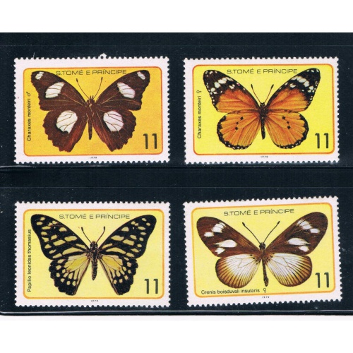 Saint Thomas and Prince Is 505a-d Unused Butterflys (GI0418)+