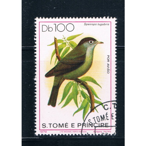 Saint Thomas and Prince Is 546 Used Bird Speirops lugubris CV 16.00 (S0694)