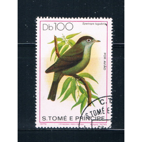Saint Thomas and Prince Is 546 Used Bird Speirops lugubris CV 16.00 (S0697)