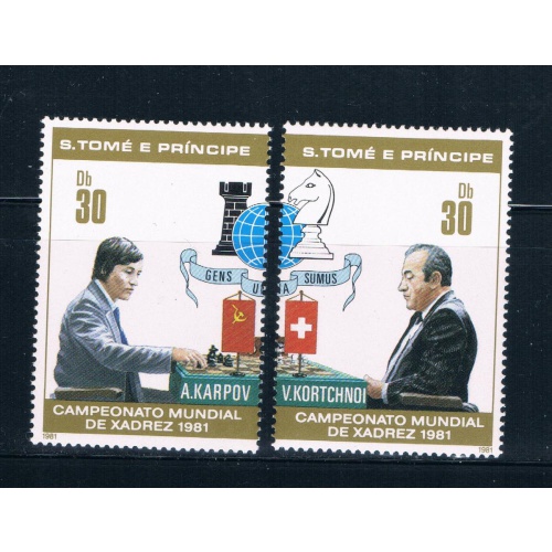 Saint Thomas and Prince Is 624a-b Used pair Chess CV 3.50 (GI0439)