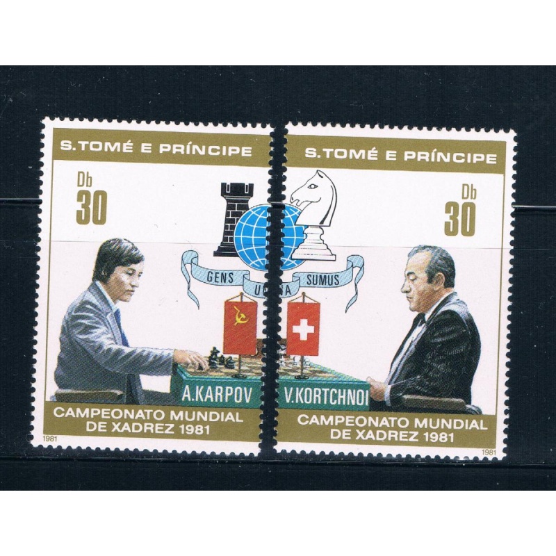 Saint Thomas and Prince Is 624a-b Used pair Chess CV 3.50 (GI0439)