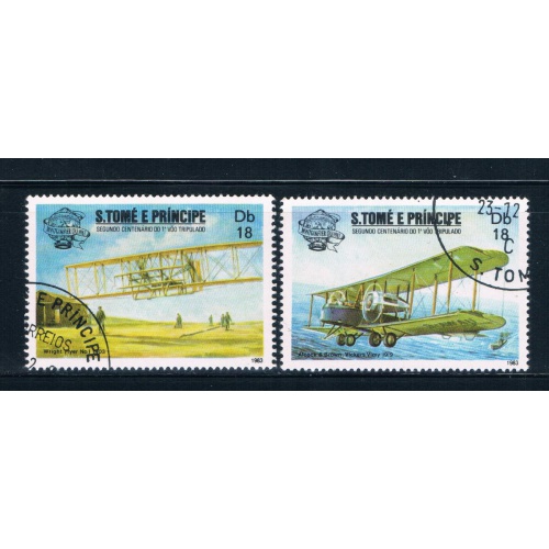 Saint Thomas and Prince Is 701a-b Used Bi-planes CV 4.00 (GI0429)