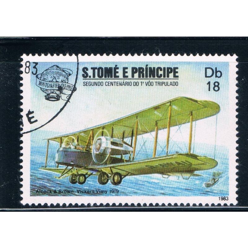 Saint Thomas and Prince Is 701b Used Bi-Plane CV 2.00 (GI0432)+