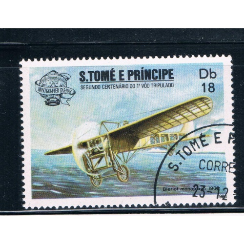 Saint Thomas and Prince Is 702a Used Bleriot monoplane CV 2.00 (GI0433)+