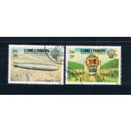 Saint Thomas and Prince Is 703a-b Used pair Zepplin Balloon CV 4.75 (GI0427)+