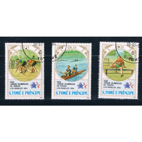 Saint Thomas and Prince Is 725a-c Used Olympics 1984 CV 5.75 (GI0435)+