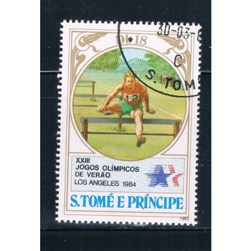 Saint Thomas and Prince Is 725c Used Hurdling CV 1.90 (GI0437)+