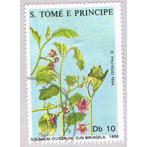 Saint Thomas and Prince Is 819d Used Solanum ovigerum CV 1.35 (BP20411)