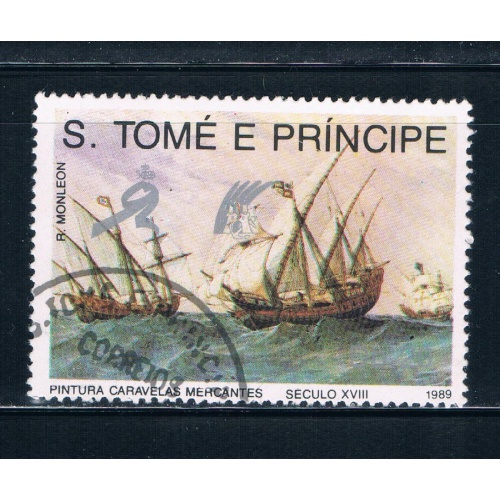Saint Thomas and Prince Is 893 Used 3 Merchant Ships at sea ll (GI0345)
