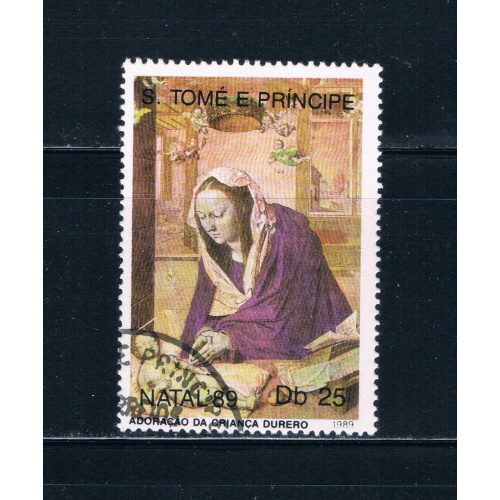 Saint Thomas and Prince Is 907 Used Christmas painting 1989 (GI0375)+