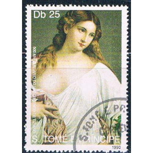 Saint Thomas and Prince Islands 974 Used Painting lr 1990 CV 2.20 (S1198)+