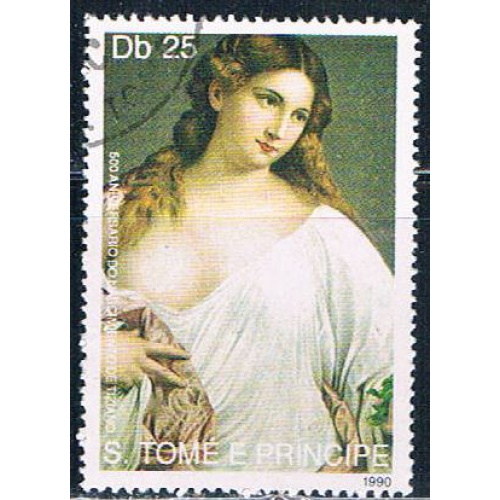 Saint Thomas and Prince Islands 974 Used Painting ul 1990 CV 2.20 (S1195)+