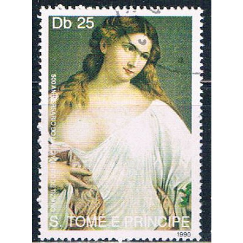 Saint Thomas and Prince Islands 974 Used Painting ur 1990 CV 2.20 (S1197)+