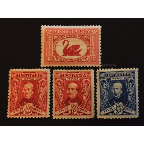 Australian Mixed Stamps | Pre-Decimal | 1929 - 1930 | Lot of 3