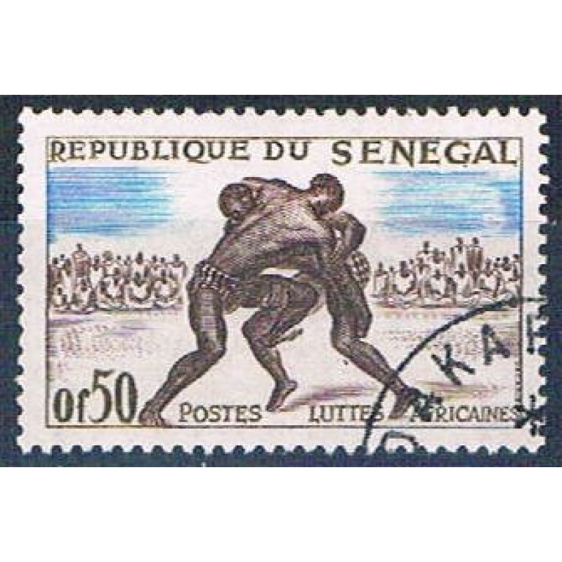 Senegal 202 Used Wrestlers lr 1961 (S0785)+