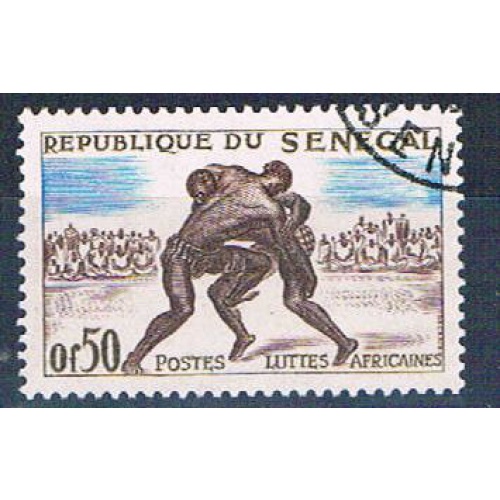 Senegal 202 Used Wrestlers ur 1961 (S0784)+
