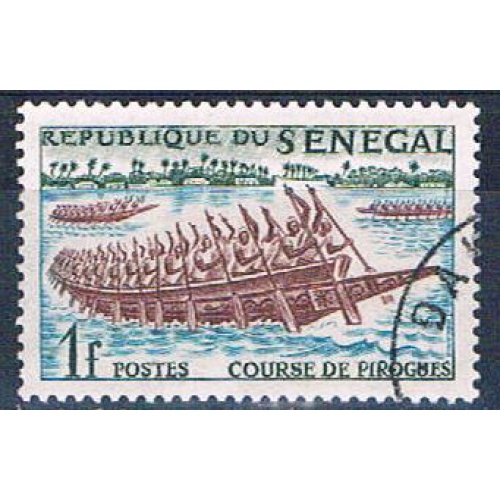 Senegal 203 Used Boat Racing lr 1961 (S0793)+