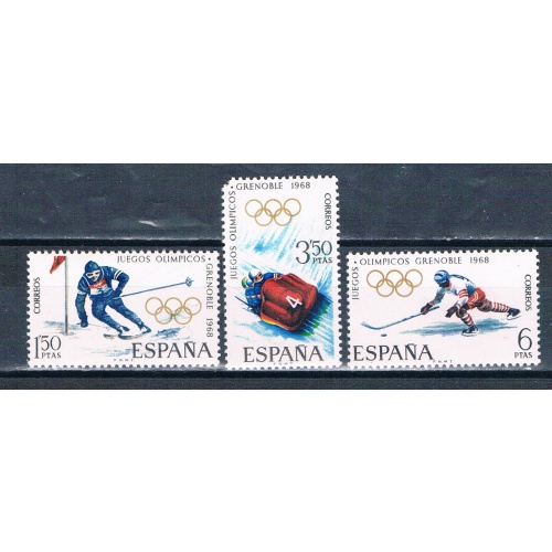 Spain 1509-11 Unused set Winter sports 1968 (S1193)